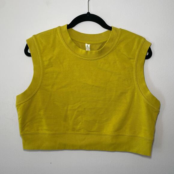 Daily Practice Anthropologie Lime Green Cropped Top Sweat Set Women's size Large - Picture 2 of 14